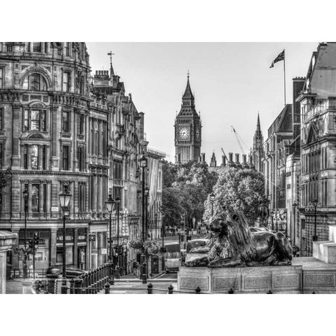 Trafalgar Square, London, UK Black Modern Wood Framed Art Print with Double Matting by Frank, Assaf