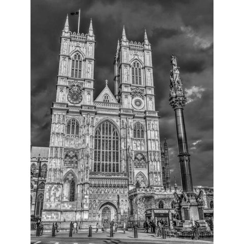 Famous Westminster Abby in London, UK White Modern Wood Framed Art Print by Frank, Assaf