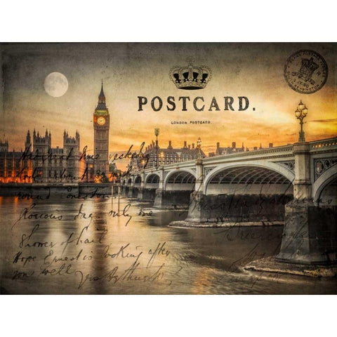 Westminster bridge and Big Ben from Thames promenade, London, UK Black Modern Wood Framed Art Print with Double Matting by Frank, Assaf