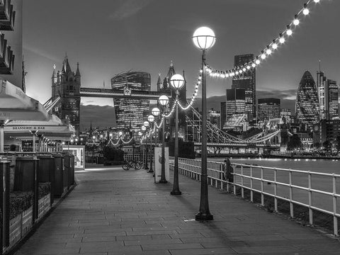 Tower Bridge Walkway Black Ornate Wood Framed Art Print with Double Matting by Frank, Assaf