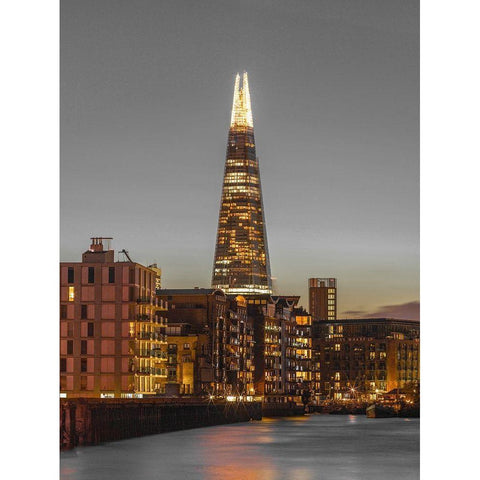 The Shard skyscraper-London-UK Black Modern Wood Framed Art Print with Double Matting by Frank, Assaf