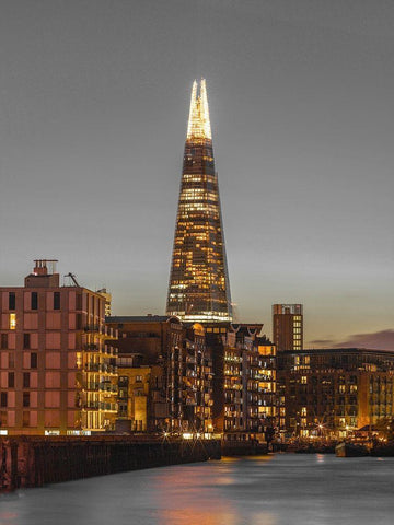 The Shard skyscraper-London-UK Black Ornate Wood Framed Art Print with Double Matting by Frank, Assaf