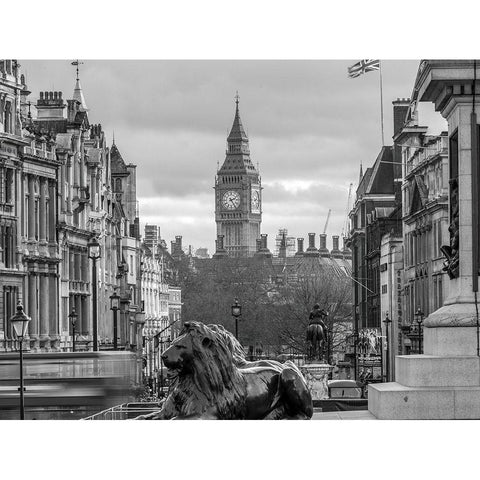 Trafalgar Square-London Black Modern Wood Framed Art Print with Double Matting by Frank, Assaf