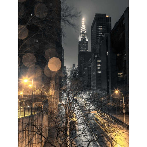 Chrysler Building in New York city Black Modern Wood Framed Art Print with Double Matting by Frank, Assaf