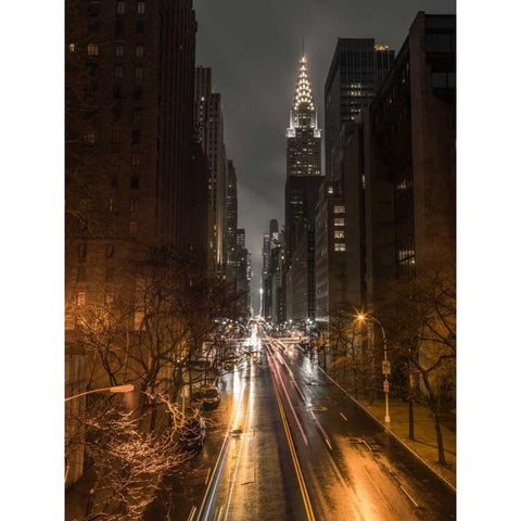 Chrysler Building in New York city Black Modern Wood Framed Art Print with Double Matting by Frank, Assaf