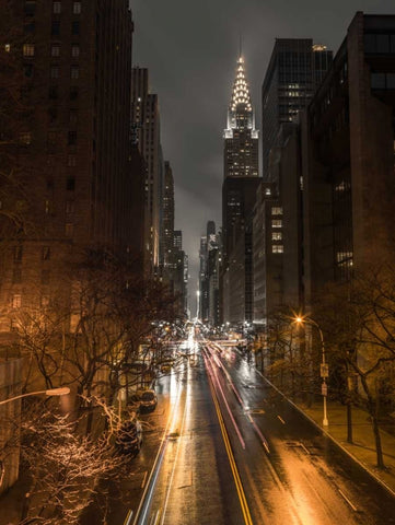 Chrysler Building in New York city Black Ornate Wood Framed Art Print with Double Matting by Frank, Assaf