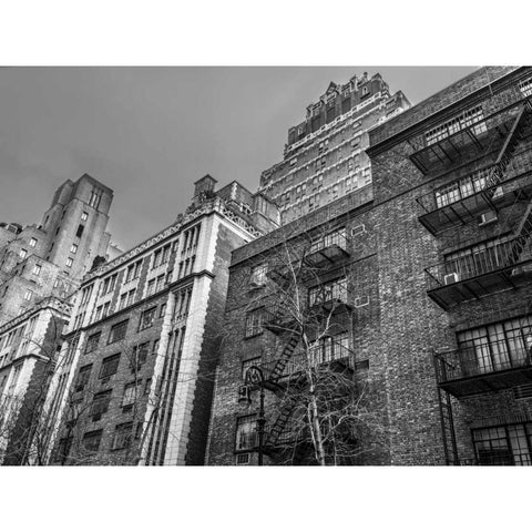 Residence buildings in Manhattan, New York City Black Modern Wood Framed Art Print with Double Matting by Frank, Assaf