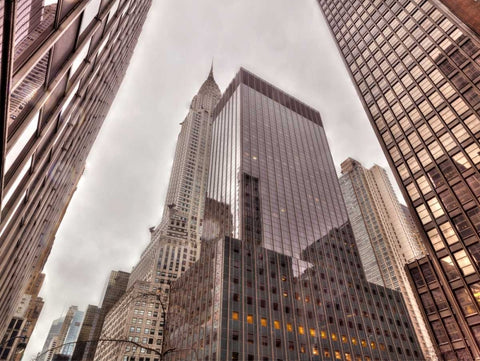 Chrysler Building in New York city White Modern Wood Framed Art Print with Double Matting by Frank, Assaf