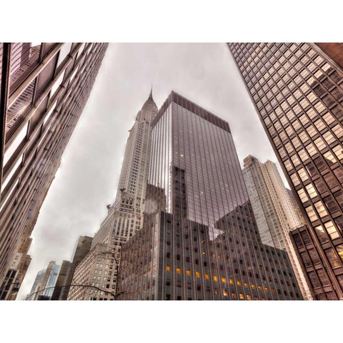 Chrysler Building in New York city Black Modern Wood Framed Art Print with Double Matting by Frank, Assaf