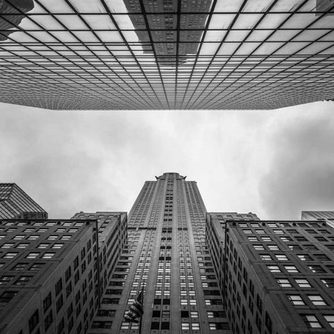 Chrysler Building in New York city Black Modern Wood Framed Art Print with Double Matting by Frank, Assaf