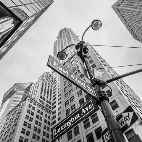 Chrysler Building in New York city Black Modern Wood Framed Art Print with Double Matting by Frank, Assaf