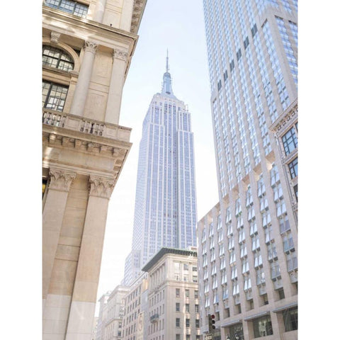 Lower Manhattan cityscape, New York Black Modern Wood Framed Art Print with Double Matting by Frank, Assaf