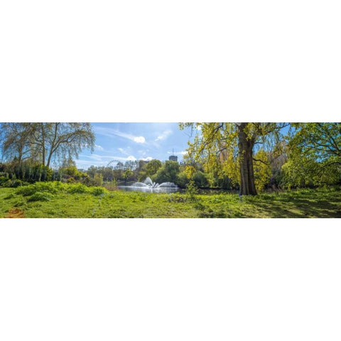 Park in London city, UK Black Modern Wood Framed Art Print with Double Matting by Frank, Assaf