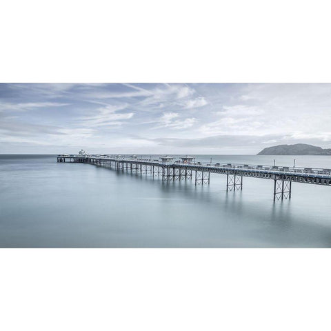 Llandudno Pier-North Wales Black Modern Wood Framed Art Print with Double Matting by Frank, Assaf