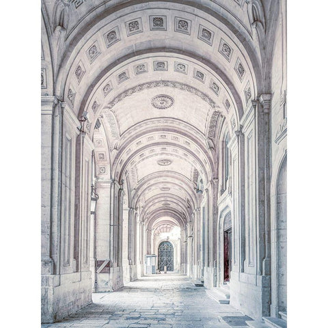 National Library of Malta-Valletta White Modern Wood Framed Art Print by Frank, Assaf