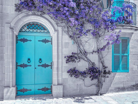 Maltese house in Mdina-Malta White Modern Wood Framed Art Print with Double Matting by Frank, Assaf