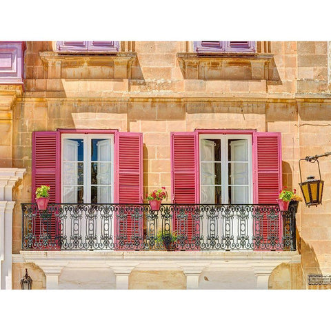 Traditional Maltese house in Mdina-Malta White Modern Wood Framed Art Print by Frank, Assaf