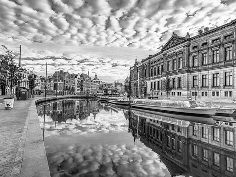 Amsterdam-reflections Black Ornate Wood Framed Art Print with Double Matting by Frank, Assaf