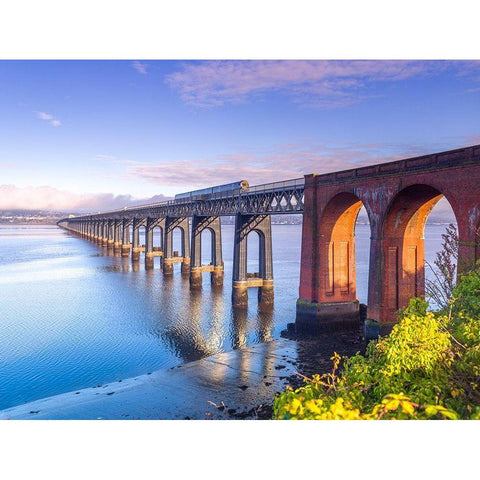 Tay Rail Bridge-Dundee-Scotland Black Modern Wood Framed Art Print by Frank, Assaf
