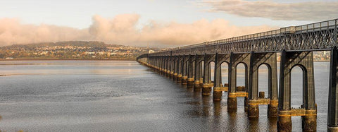 Tay Rail Bridge-Dundee-Scotland Black Ornate Wood Framed Art Print with Double Matting by Frank, Assaf