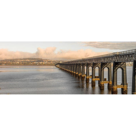 Tay Rail Bridge-Dundee-Scotland Black Modern Wood Framed Art Print by Frank, Assaf