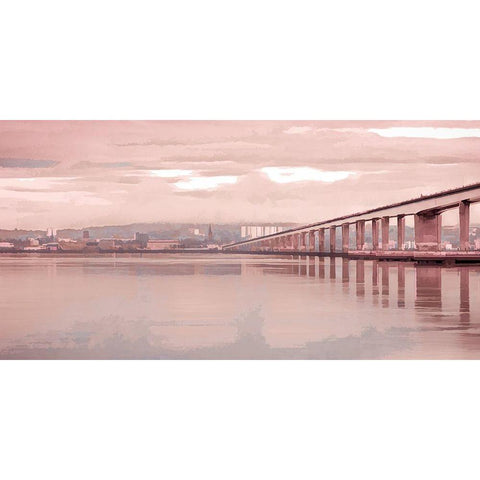 Tay Road Bridge over river Tay-Dundee-Scotland Gold Ornate Wood Framed Art Print with Double Matting by Frank, Assaf