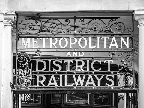 Metropolitan and district railways White Modern Wood Framed Art Print with Double Matting by Frank, Assaf
