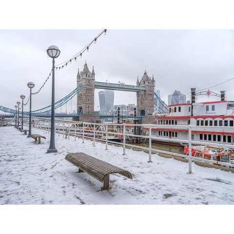 London in winter Black Modern Wood Framed Art Print with Double Matting by Frank, Assaf
