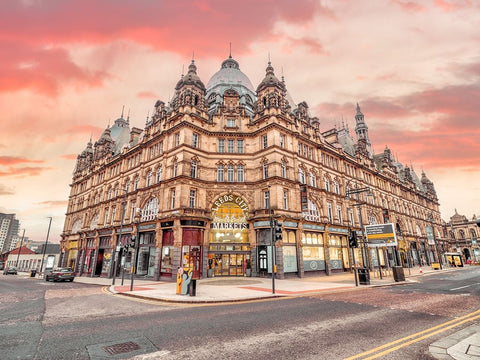 Leeds Kirkgate Market White Modern Wood Framed Art Print with Double Matting by Frank, Assaf