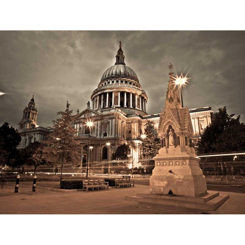 AF20110710 St Pauls 036C05 Black Modern Wood Framed Art Print with Double Matting by Frank, Assaf