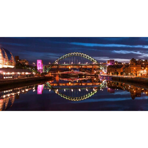AF20120826 Newcastle 008-EditC01 Black Modern Wood Framed Art Print with Double Matting by Frank, Assaf