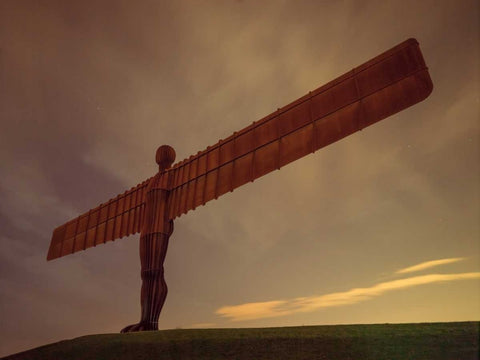 AF20120826 Angel of The North 015 Black Ornate Wood Framed Art Print with Double Matting by Frank, Assaf