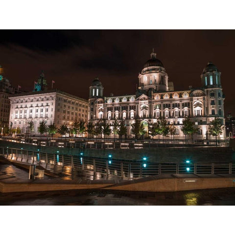 AF20120930 Liverpool 250 Black Modern Wood Framed Art Print with Double Matting by Frank, Assaf