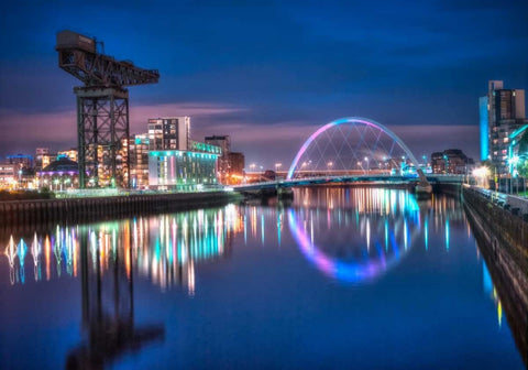 AF20121004 Glasgow 230X White Modern Wood Framed Art Print with Double Matting by Frank, Assaf
