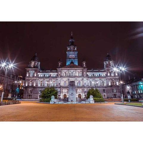 AF20121004 Glasgow 264C05 Black Modern Wood Framed Art Print with Double Matting by Frank, Assaf