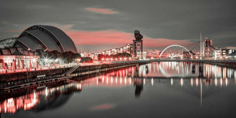 AF20121004 Glasgow 228X4C04 White Modern Wood Framed Art Print with Double Matting by Frank, Assaf