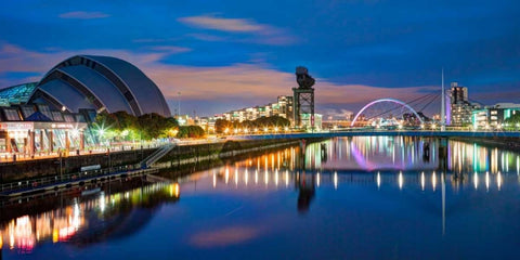AF20121004 Glasgow 228X4C07 White Modern Wood Framed Art Print with Double Matting by Frank, Assaf