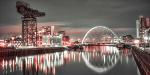 AF20121004 Glasgow 230XC13 White Modern Wood Framed Art Print with Double Matting by Frank, Assaf