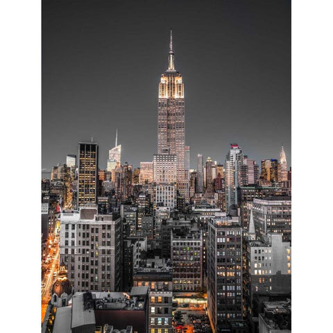 AF20131118 New York 1171C09 Gold Ornate Wood Framed Art Print with Double Matting by Frank, Assaf