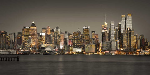 AF20131119 New York 1633C05 White Modern Wood Framed Art Print with Double Matting by Frank, Assaf