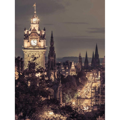 AF20130612 Edinburgh 388C06 Gold Ornate Wood Framed Art Print with Double Matting by Frank, Assaf