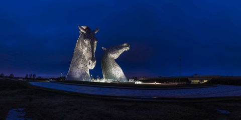 AF20150306 The Kelpies 1287P White Modern Wood Framed Art Print with Double Matting by Frank, Assaf