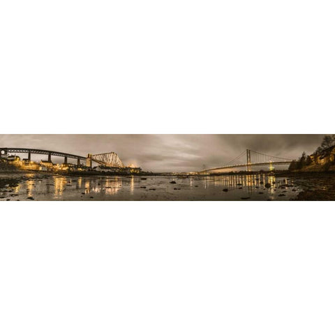 AF20150307 Forth Bridge 1562PC13 Gold Ornate Wood Framed Art Print with Double Matting by Frank, Assaf
