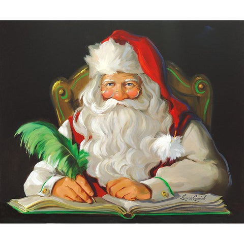 Naughty or Nice Black Modern Wood Framed Art Print with Double Matting by Comish, Susan