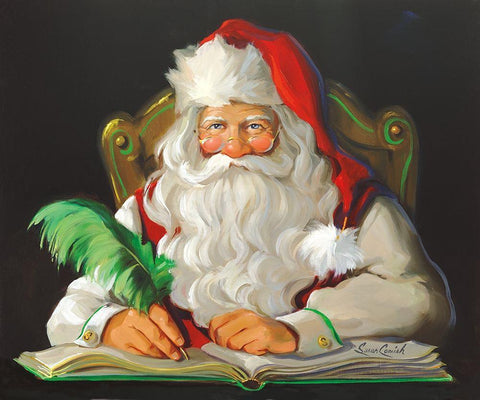 Naughty or Nice White Modern Wood Framed Art Print with Double Matting by Comish, Susan