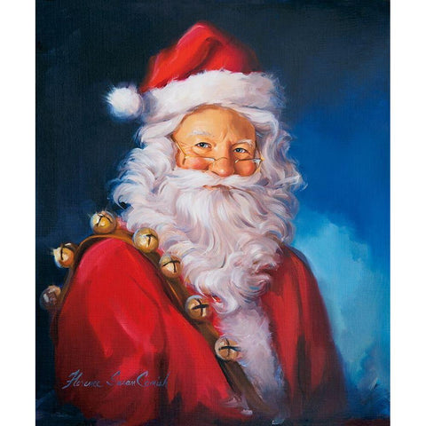 Santa Portrait Black Modern Wood Framed Art Print by Comish, Susan