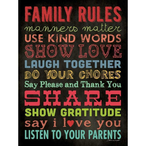 Family Rules IV Gold Ornate Wood Framed Art Print with Double Matting by Marrott, Stephanie