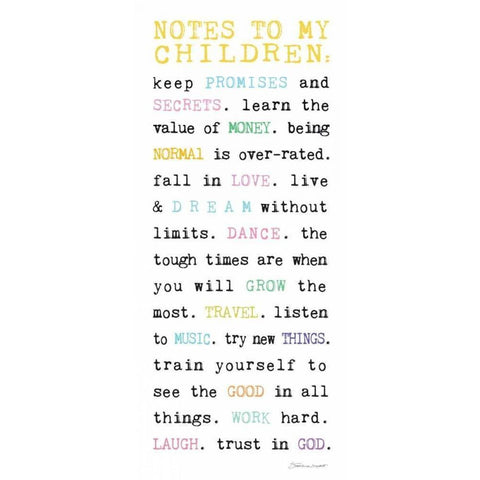 Notes to Children VII Gold Ornate Wood Framed Art Print with Double Matting by Marrott, Stephanie