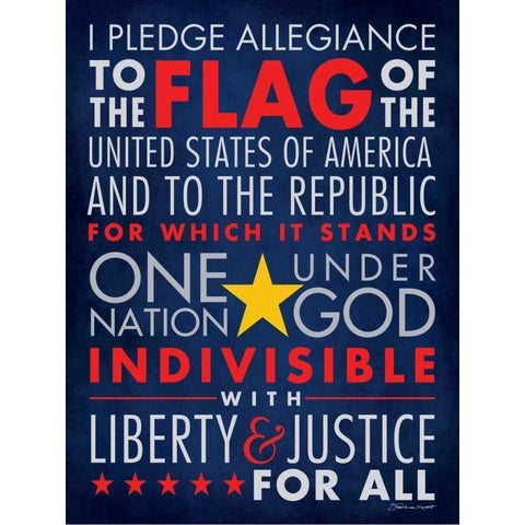 PLedge of Allegience II White Modern Wood Framed Art Print by Marrott, Stephanie