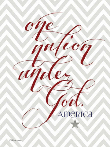 One Nation Black Ornate Wood Framed Art Print with Double Matting by Marrott, Stephanie